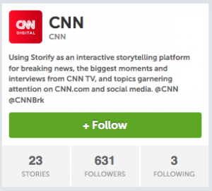 Captura de pantalla perfil CNN en Storify